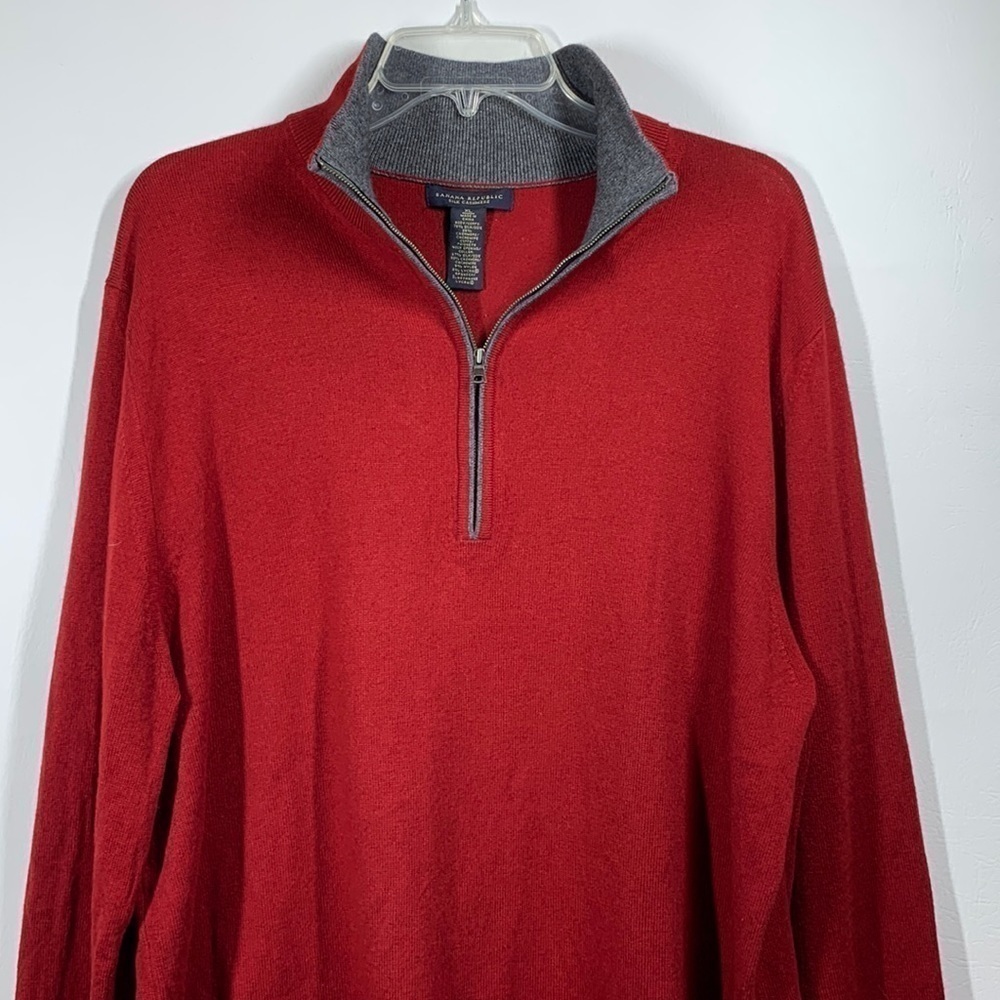 Banana Republic Silk Cashmere Half Zip Knit, XL